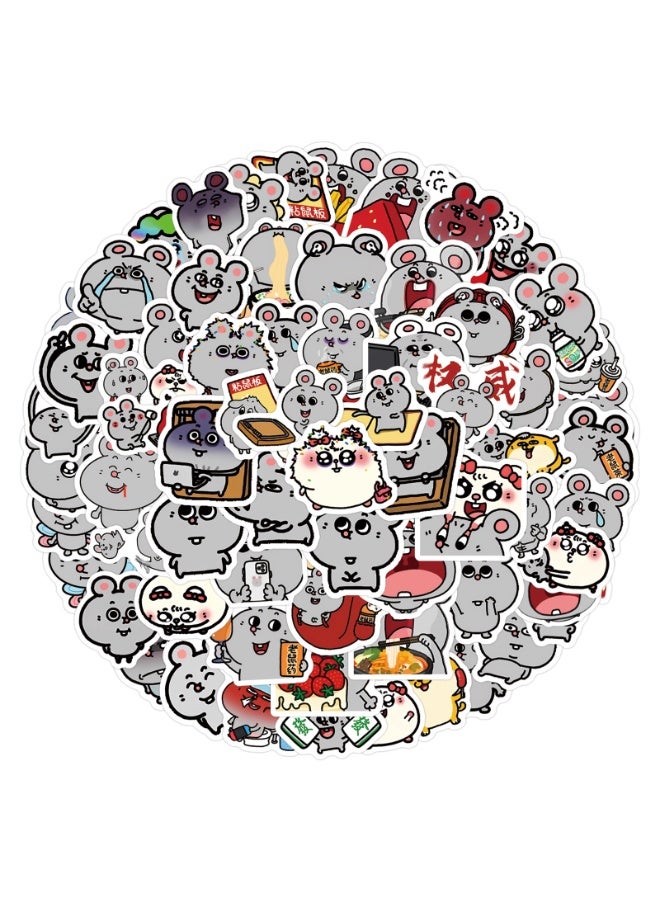 NIBEMINENT 105 Pcs Rat And Meiji Deco Kit Waterproof Stickers, High Definition Printing Bright Colors, Suitable for Laptop Skateboard Luggage Water Bottle Guitar DIY - Image 1