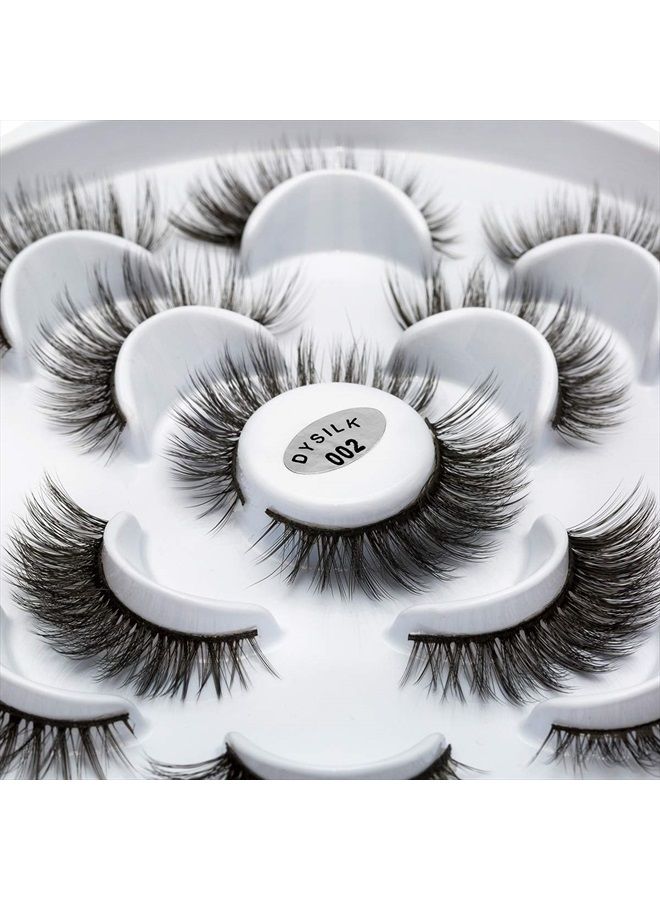 DYSILK Cat Eye Lashes -10 Pairs 6D Faux Lashes Pack - Lashes Mink Natural Look Fake Lashes Reusable False Eyelashes Wispy Fluffy |02-14.5mm - Image 2