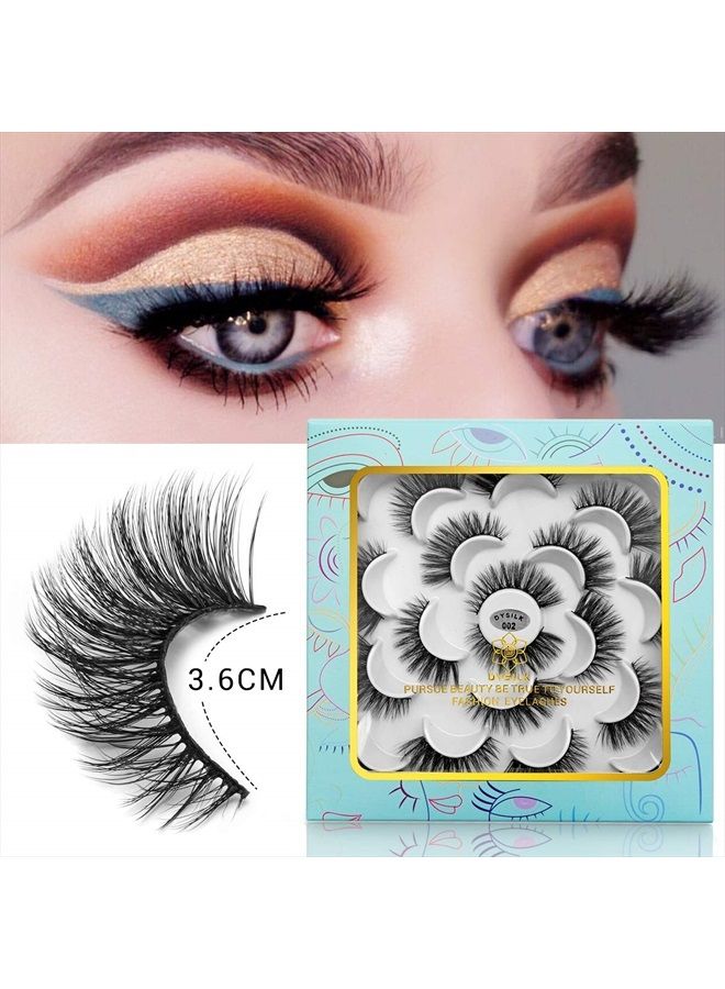 DYSILK Cat Eye Lashes -10 Pairs 6D Faux Lashes Pack - Lashes Mink Natural Look Fake Lashes Reusable False Eyelashes Wispy Fluffy |02-14.5mm - Image 3