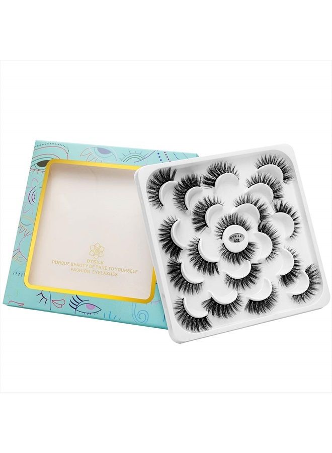 DYSILK Cat Eye Lashes -10 Pairs 6D Faux Lashes Pack - Lashes Mink Natural Look Fake Lashes Reusable False Eyelashes Wispy Fluffy |02-14.5mm - Image 4