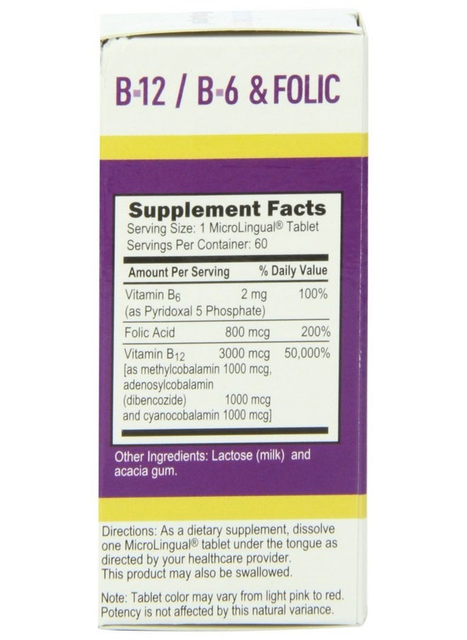 Superior Source No Shot Triple B12/B6/Folic Multivitamins 3000 Mcg 60 Count  - Image 3