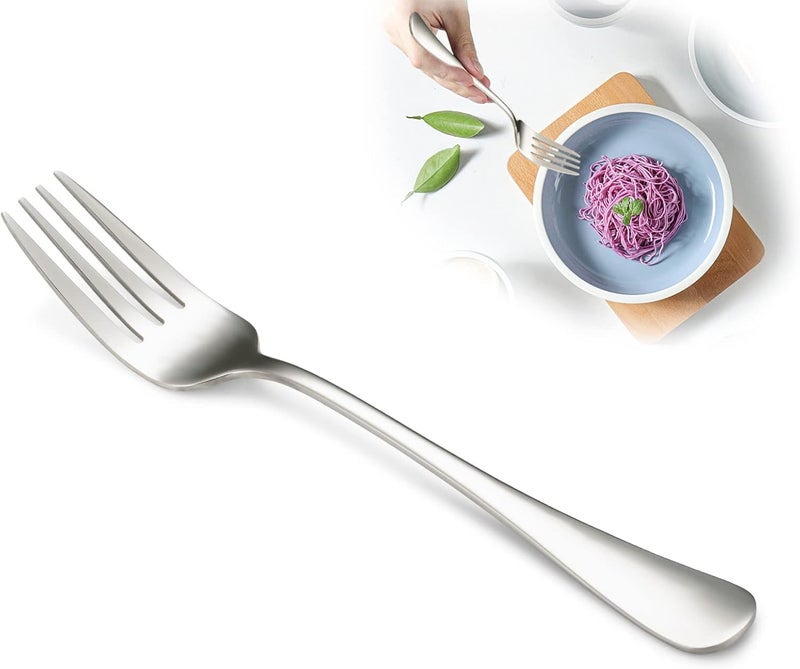 SANTUO Stainless Steel Dinner Forks Set - 12PCS Salad Forks Silverware with Round Handle, Mirror Finish & Dishwasher Safe, Use for Home, Kitchen or Restaurant - Silver 8 Inches - Image 1