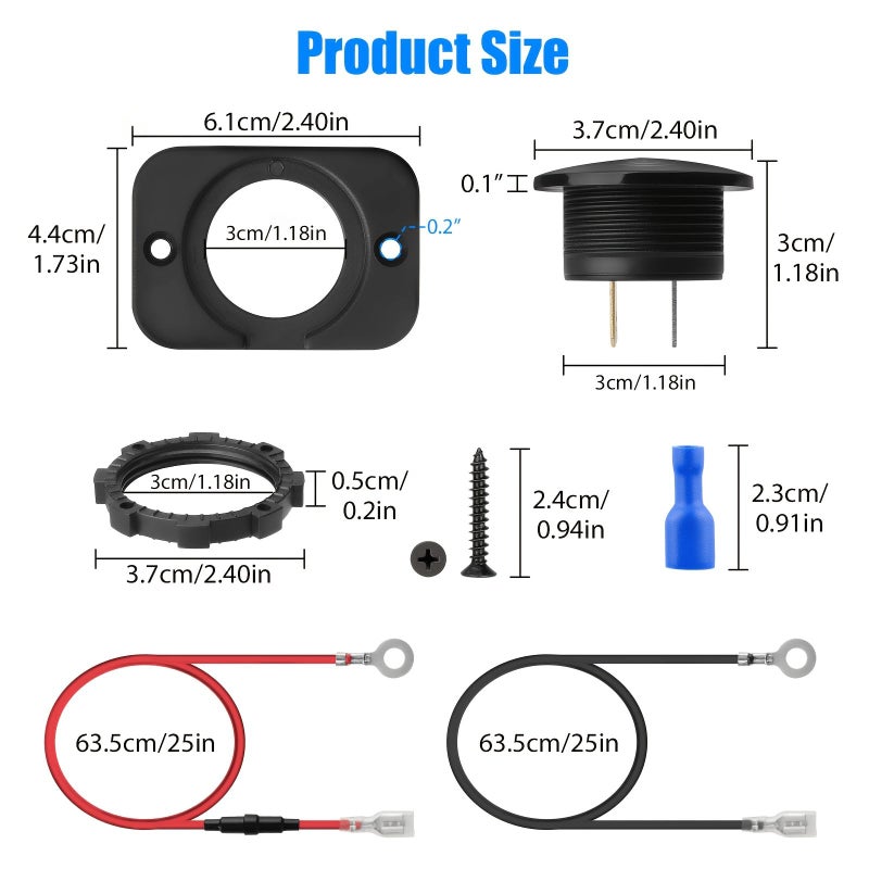 Blue LED Digital DC Voltmeter 12V 24V Car RV Motorcycle Boat - Image 1