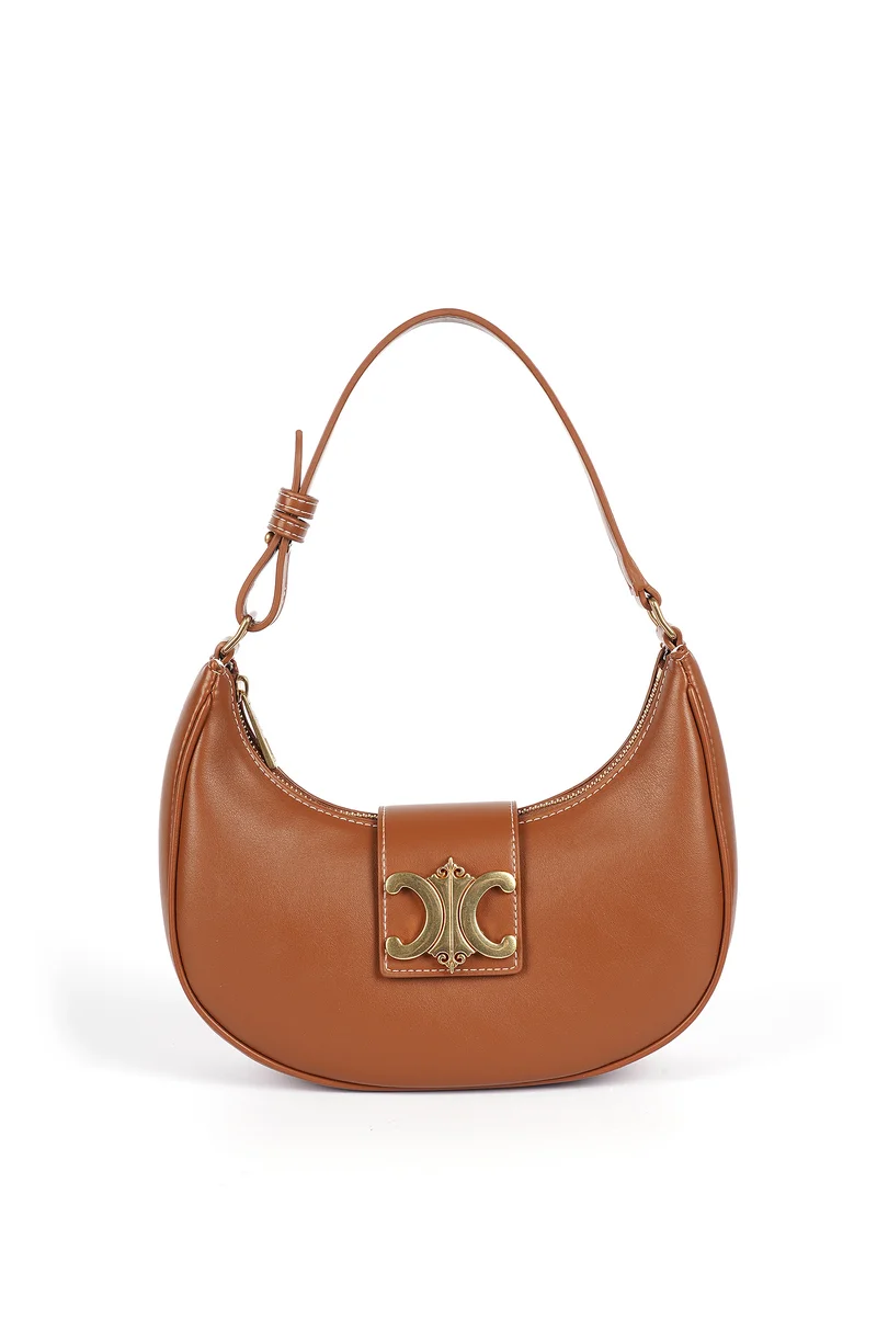 Cuple Half-moon shape faux leather shoulder bag