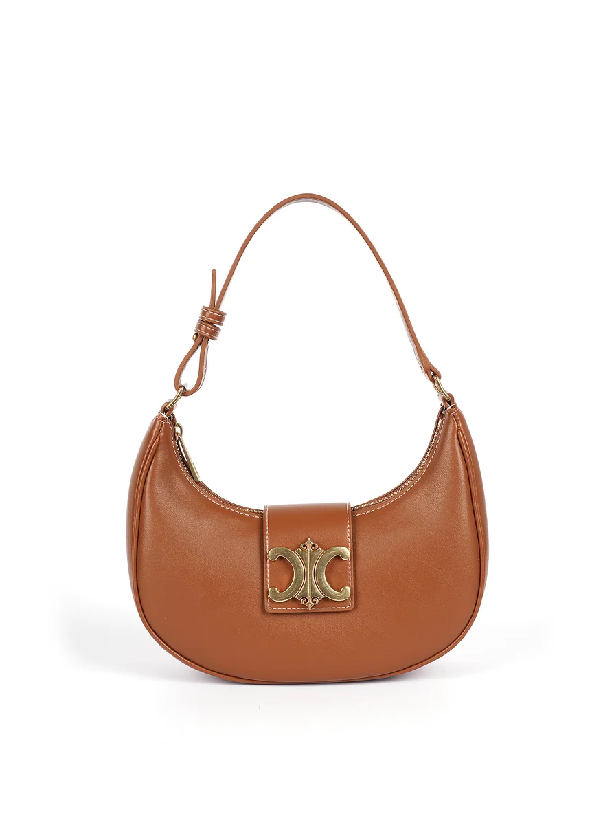 Cuple Half-moon shape faux leather shoulder bag