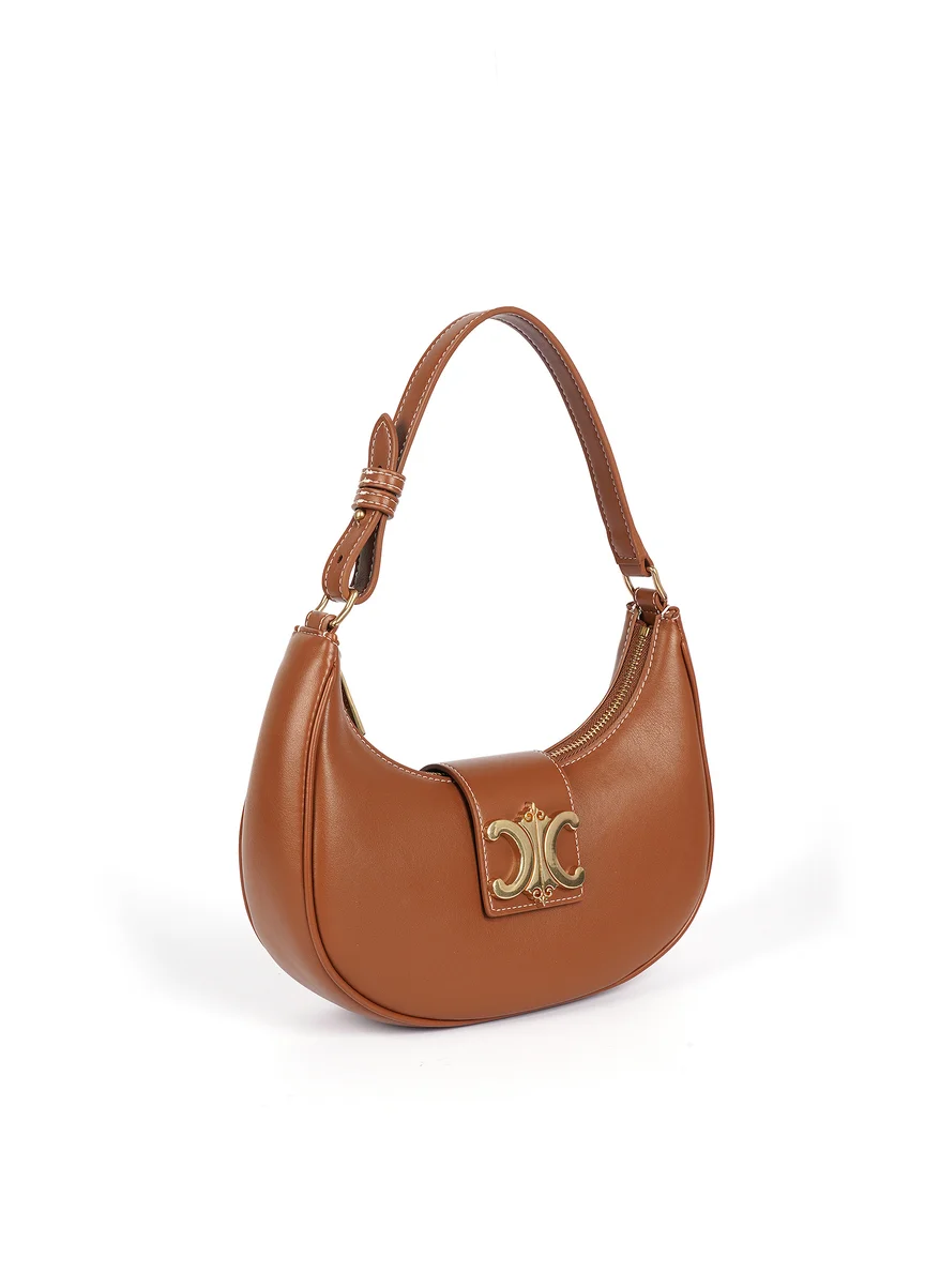 Cuple Half-moon shape faux leather shoulder bag
