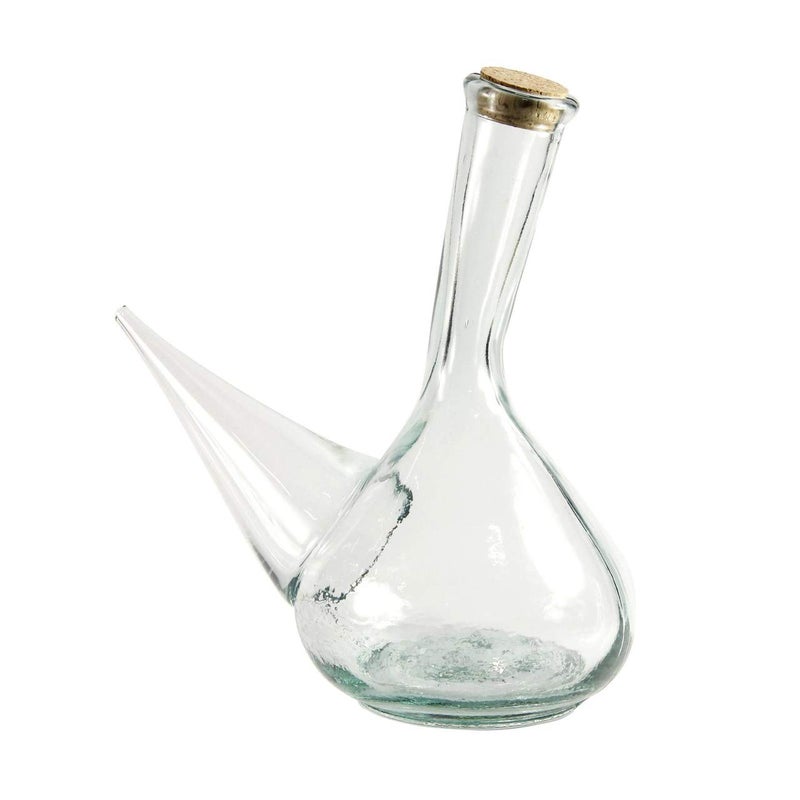 La Tienda Spanish Porron Glass Decanter 1 Liter 1000mL  Hand Blown Wine Pitcher LeadFree Glass Wine Carafe for Red Wine  Durable Strong Glass  Perfect Wine Gift  Accessories 