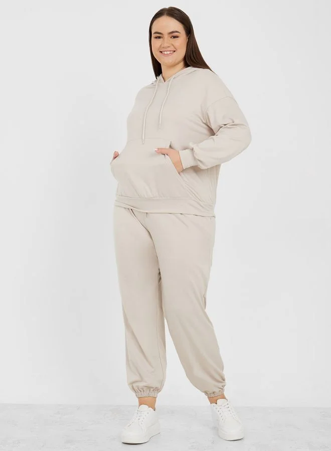 Styli Plus Long Sleeves Hoodie and Jogger Lounge Set