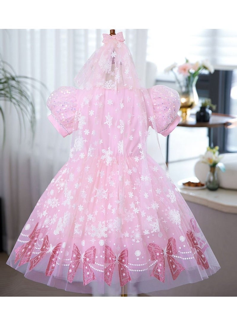 Loquat Elsa Princess Frozen Dress Pink  - Image 2
