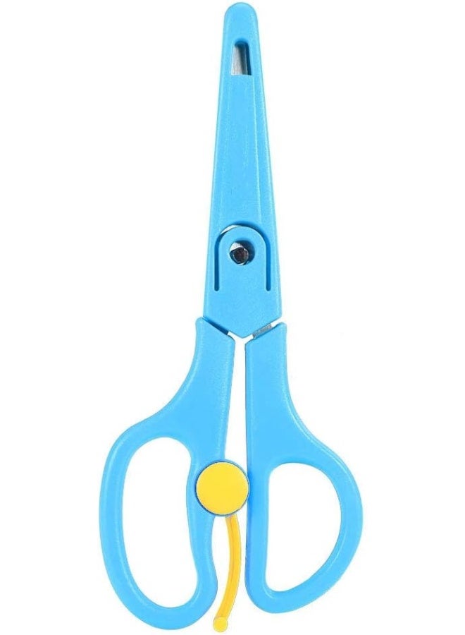 Hztyyier Food Shears Stainless Steel Baby Scissors Food Scissor with Plastic Cover for Toddlers, Preschool Training Kids Scissors(Blue) - Image 5
