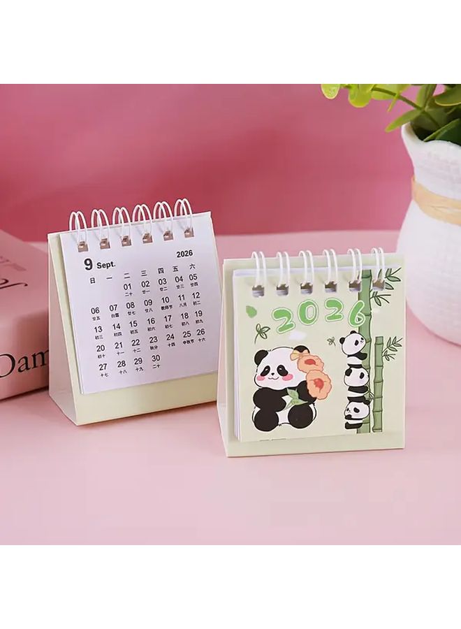 4pcs Panda Design Monthly Desk Calendar 2026 Student Planner Check In Ornament Holiday Gift Stationery Teacher Party Favors Back To School Desktop Decor Random Style - Image 4
