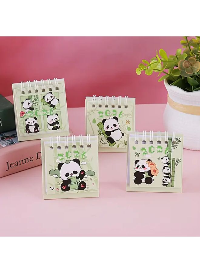 4pcs Panda Design Monthly Desk Calendar 2026 Student Planner Check In Ornament Holiday Gift Stationery Teacher Party Favors Back To School Desktop Decor Random Style - Image 2