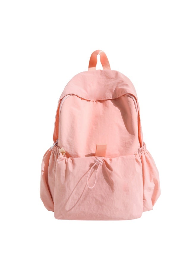 Minimalist Solid Color Nylon Campus Backpack - Lightweight School Daypack - Image 1