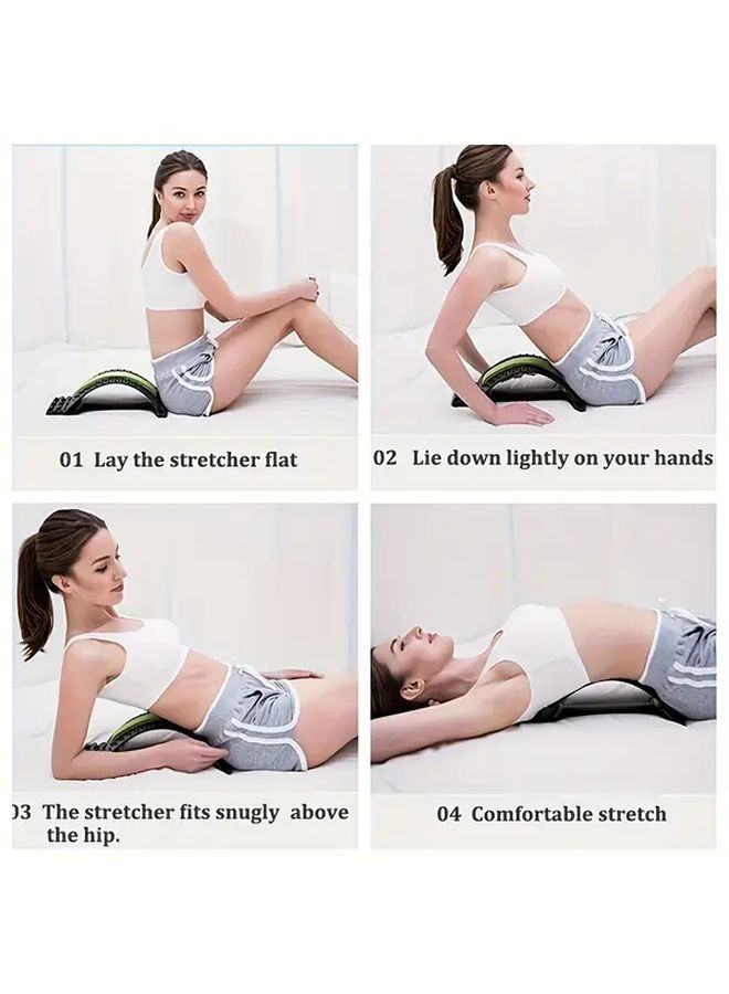 Pink Adjustable Back Stretcher Ergonomic Lumbar Support for Posture Correction - Image 3