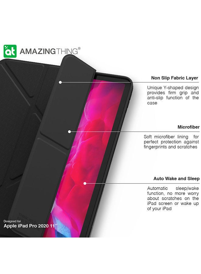 Evolution Folio Smart Case Cover For Apple iPad Pro 11-Inch (2020) Black - Image 4