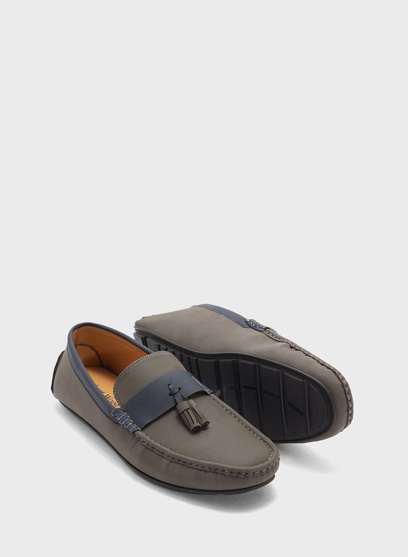 Robert Wood Tassel Detail Nubuck Loafers  - Image 3