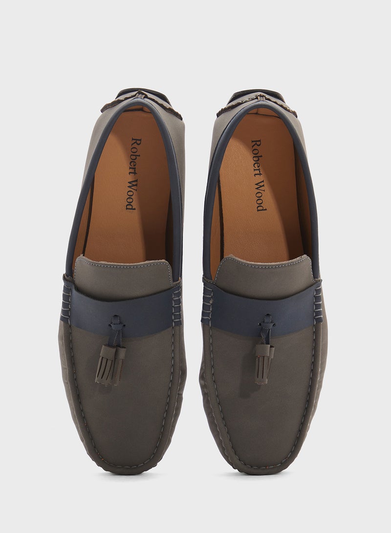 Robert Wood Tassel Detail Nubuck Loafers  - Image 4