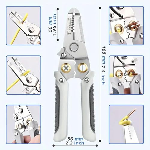 ELMVIA Multifunction Stainless Steel Wire Stripper/Wire Crimping Tool, Wire Cutter, Wire Crimper, Cable Stripper, Wiring Tools and Multi-Function Hand Tool (Wire Pakkad) - Image 4
