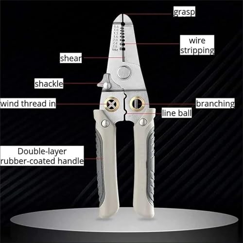 ELMVIA Multifunction Stainless Steel Wire Stripper/Wire Crimping Tool, Wire Cutter, Wire Crimper, Cable Stripper, Wiring Tools and Multi-Function Hand Tool (Wire Pakkad) - Image 2