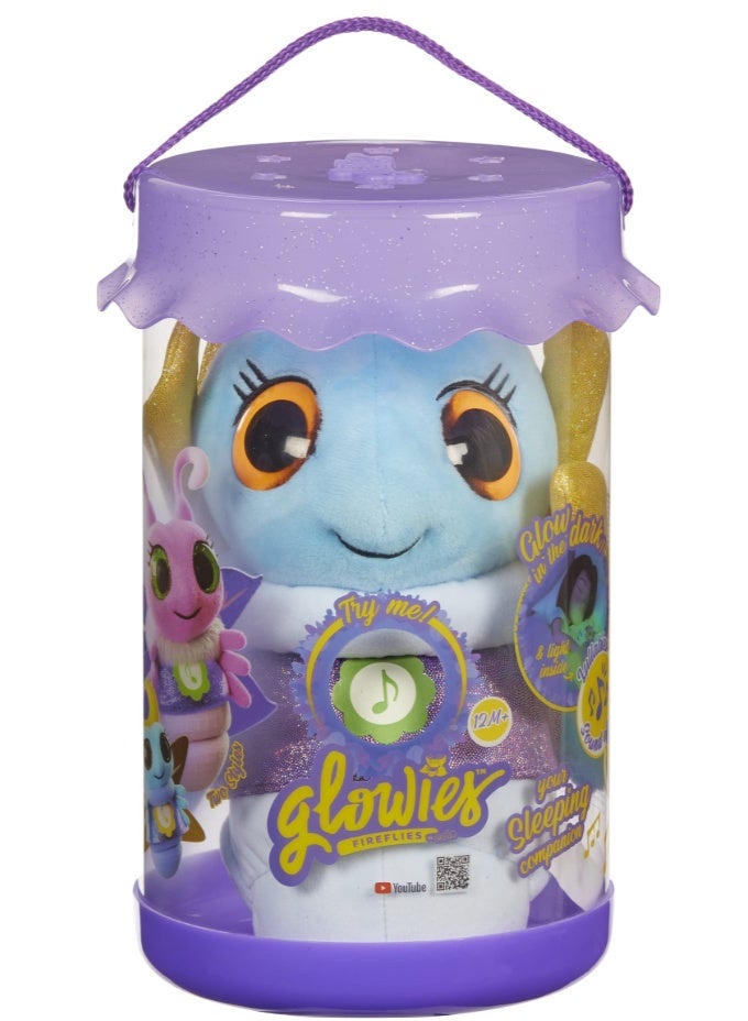 Character Options Glowies Fireflies Nightlight Interactive Plush Toy - Blue Firefly with 3 Lullabies and 2 Soothing Sounds - Image 1