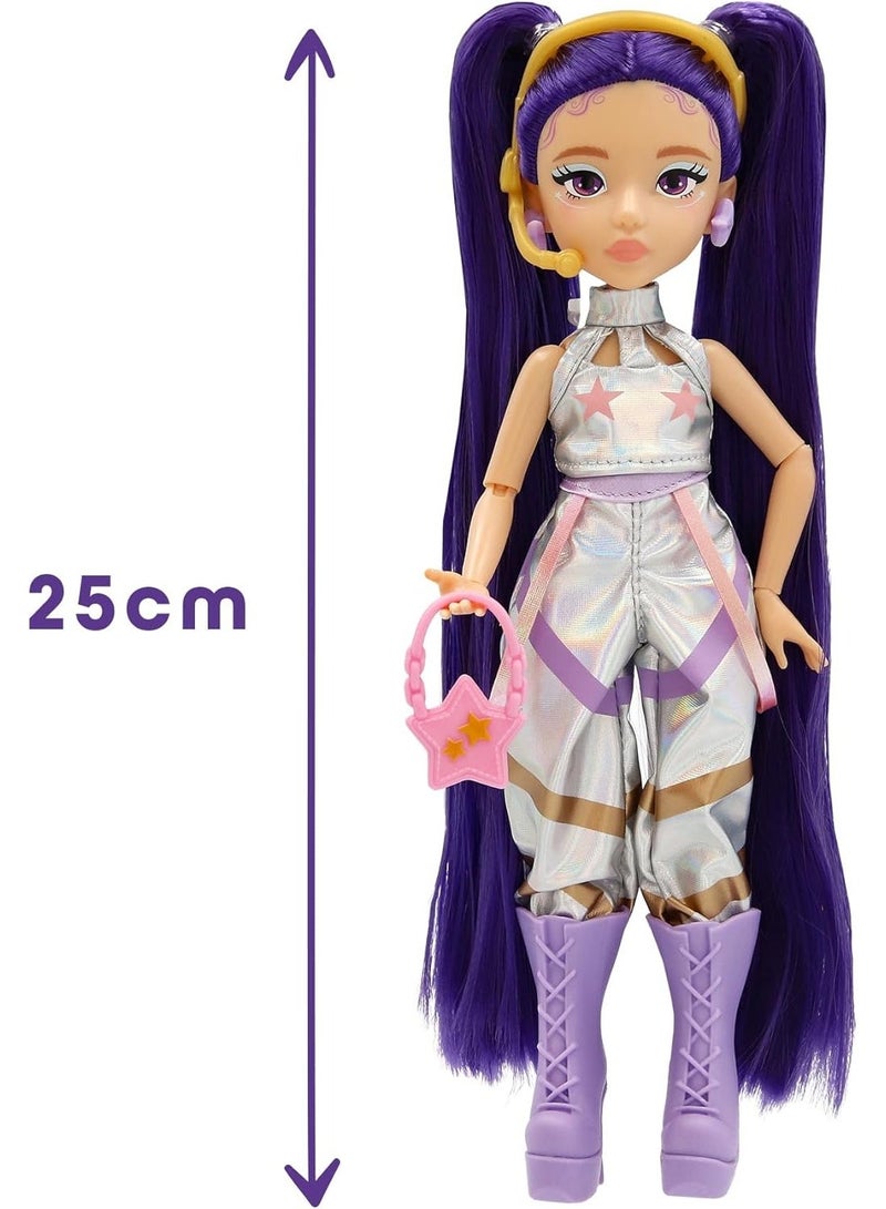 KPop Idol Fashion Doll Mina, Leader And Main Vocalist, Signature Purple Twin-Tail Hair And Shimmering Starlight Style, Includes 3 Themed Accessories That Complete Her Appearance, 3 Years+ - Image 4
