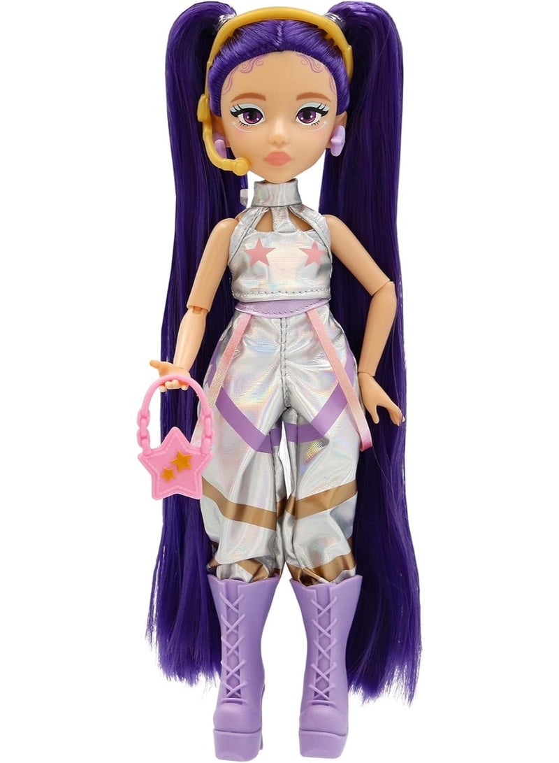 KPop Idol Fashion Doll Mina, Leader And Main Vocalist, Signature Purple Twin-Tail Hair And Shimmering Starlight Style, Includes 3 Themed Accessories That Complete Her Appearance, 3 Years+ - Image 2