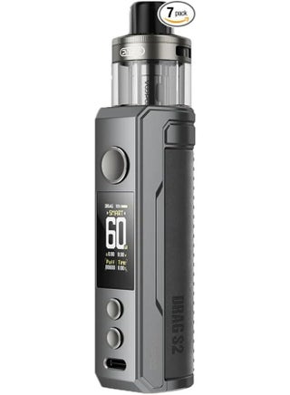 Drag S2 Gray Metal Vape Refill Juice Kit Pod System 3 Professional Modes with 5ml Tank An Adjustable Top Airflow 60W Gene TT 2.0 2500mA - view 2