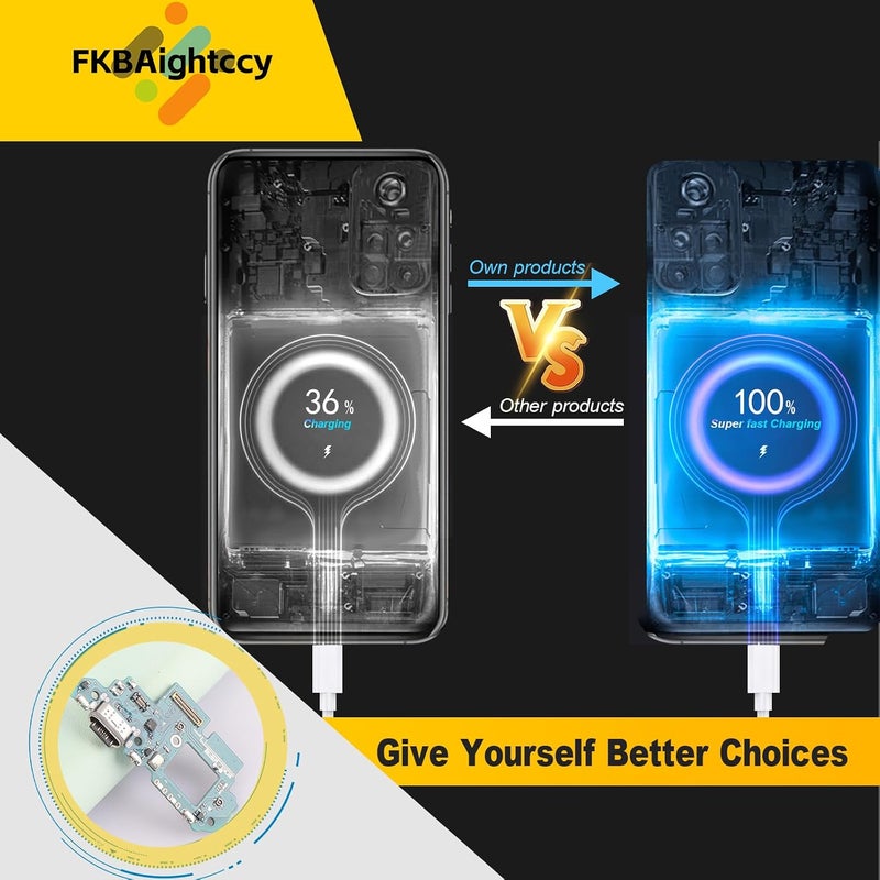 موصل شحن USB لهاتف Samsung Galaxy A54 5G، كابل مرن لمنفذ الشحن بديل لهاتف Galaxy A54 5G A546U، موصل كابل مرن للوحة الإرساء مع أدوات - Image 4