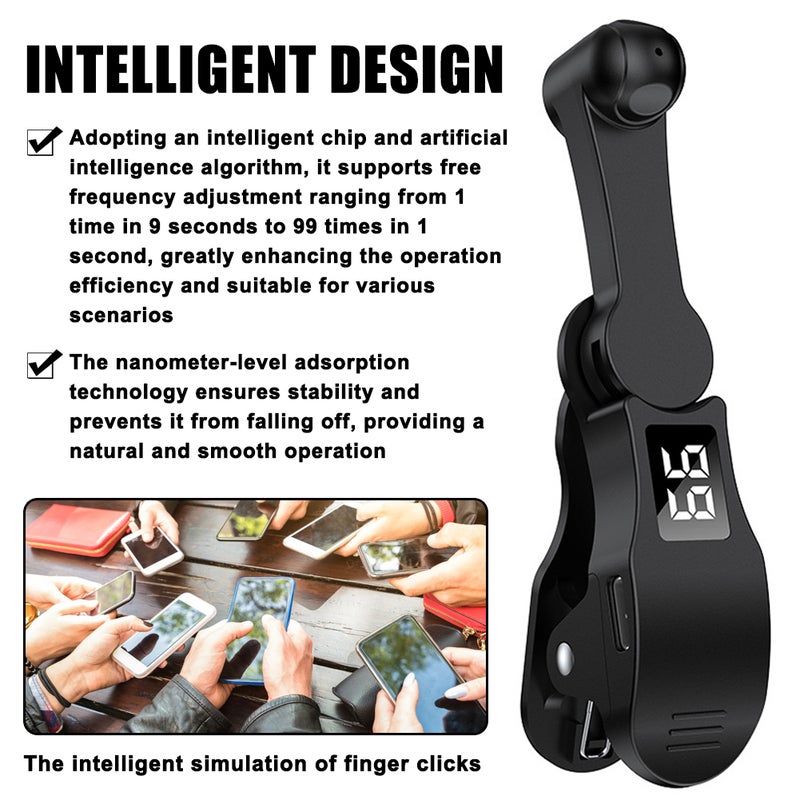 Auto Screen Clicker 180° Rotation Ultra Quiet Operation Screen Tapper - Intelligent 108-Gear Adjustable Design Screen Clicker for Cellphone Gaming Live Likes Work Entertainment - Image 5