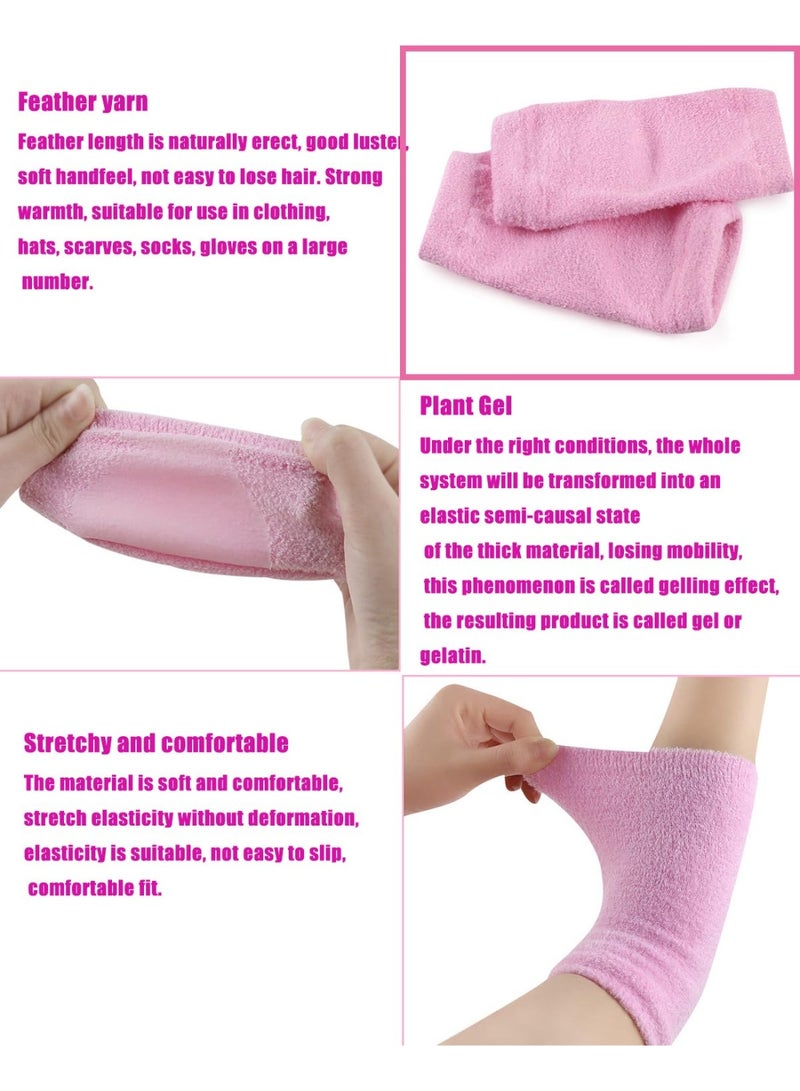 دوغي الكوع ترطيب الأكمام المرفقين غطاء جل الكعب الجوارب المرفقين الأكمام وسادات الكوع للتقشير وتنعيم الترطيب الجاف المتشقق العناية بالبشرة 1 أزواج - Image 4