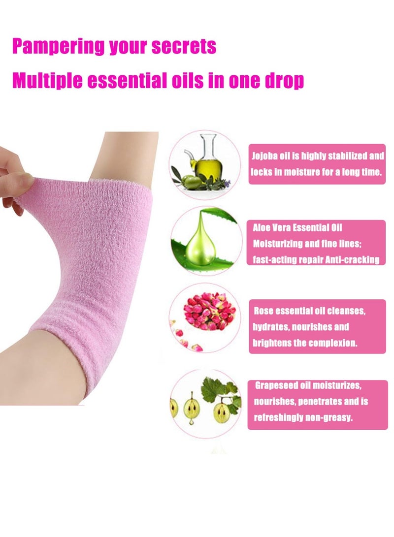 دوغي الكوع ترطيب الأكمام المرفقين غطاء جل الكعب الجوارب المرفقين الأكمام وسادات الكوع للتقشير وتنعيم الترطيب الجاف المتشقق العناية بالبشرة 1 أزواج - Image 3