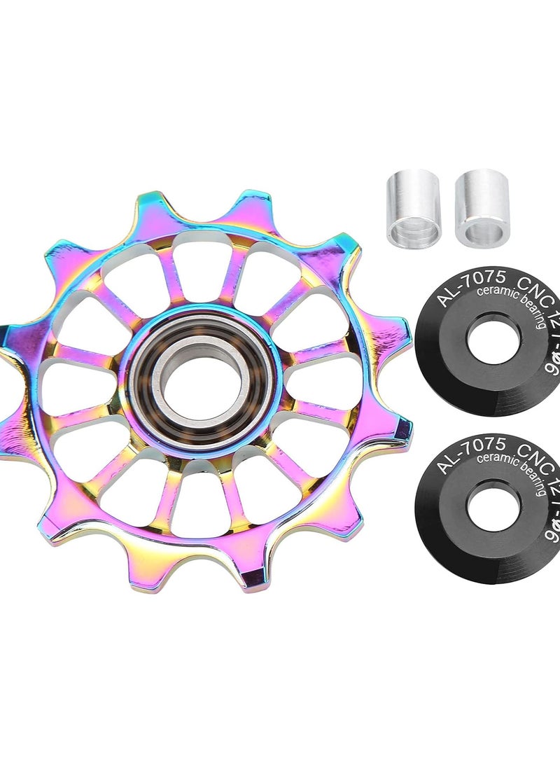 GGOOT Bicycle Derailleur Pulley, Aluminum Alloy Mountain Bike Rear Derailleur Pulley 12T MTB Derailleur Pulley Ceramic Bearing Jockey Wheel Guide Wheel Cycling Accessories - Image 1
