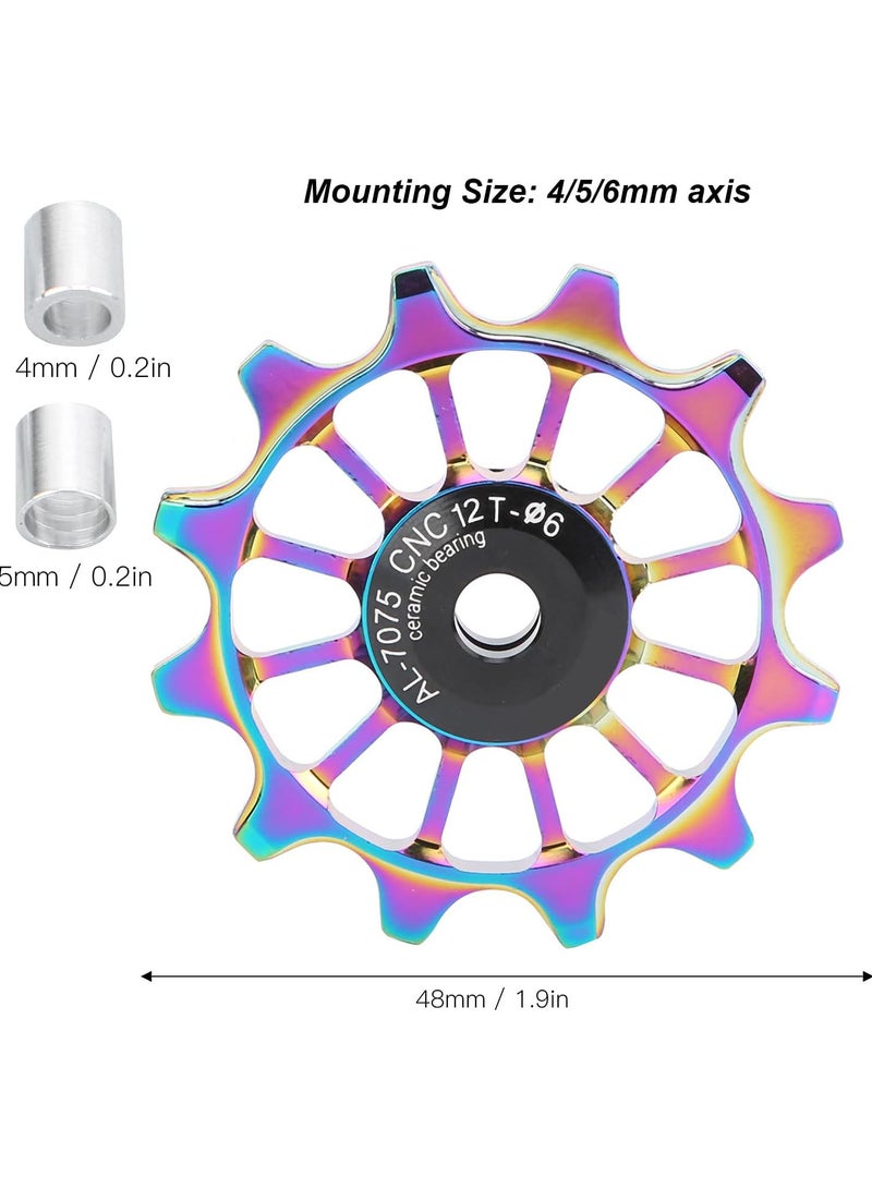 GGOOT Bicycle Derailleur Pulley, Aluminum Alloy Mountain Bike Rear Derailleur Pulley 12T MTB Derailleur Pulley Ceramic Bearing Jockey Wheel Guide Wheel Cycling Accessories - Image 5