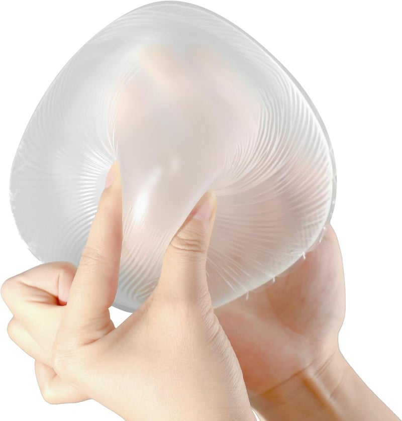 ONEFENG Triangle Silicone Breast Form Mastectomy Prosthesis Concave Bra Enhancer Inserts (1 Piece) - Image 1