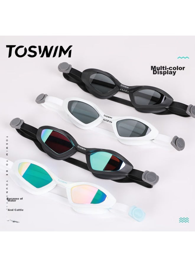 Toswim Large Frame Swimming Goggles For Men And Women, One-piece Nose Bridge, Waterproof Anti-fog High-definition Swimming Gl, Night Phantom - Image 1