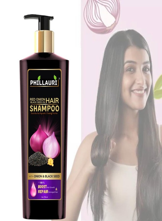 Phillauri Onion Oil Shampoo with Red Onion Seed Oil Extract | Black Seed Oil | Hair Shampoo | For Strong & Shiny Hair | shampoo For Oily Scalp | 750 ml (Pack 1) | - Image 1