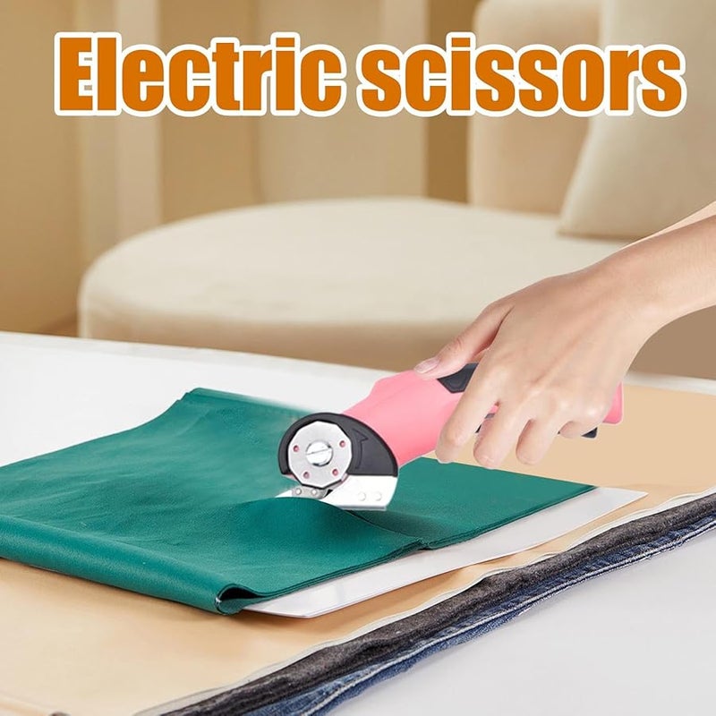 Rechargeable Electric Cardboard Cutter Portable with Safety Lock LED Light Pink - Image 3