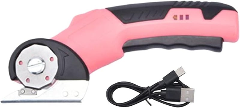 Rechargeable Electric Cardboard Cutter Portable with Safety Lock LED Light Pink - Image 2
