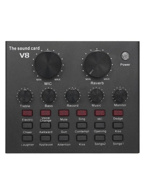 USB External Sound Card For Audio Broadcast Black