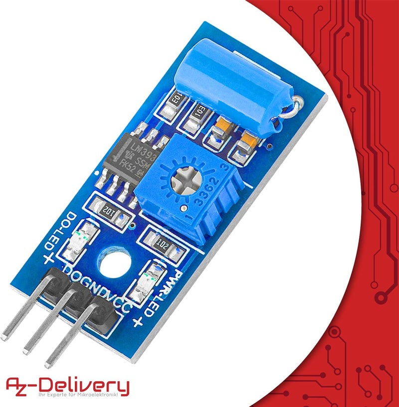 AZDelivery وحدة مستشعر الاهتزاز SW420 متوافقة مع أردوينو وتأتي مع كتيب إرشادي إلكتروني! - Image 4