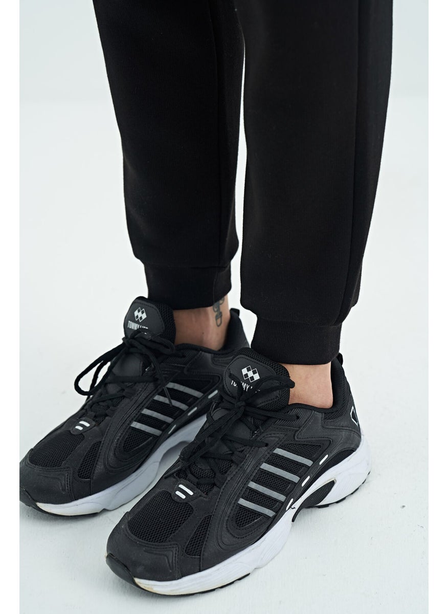Air Jones - Cesar Black Pocketed Raised Men's Tracksuit Bottom - 84929 - Image 1
