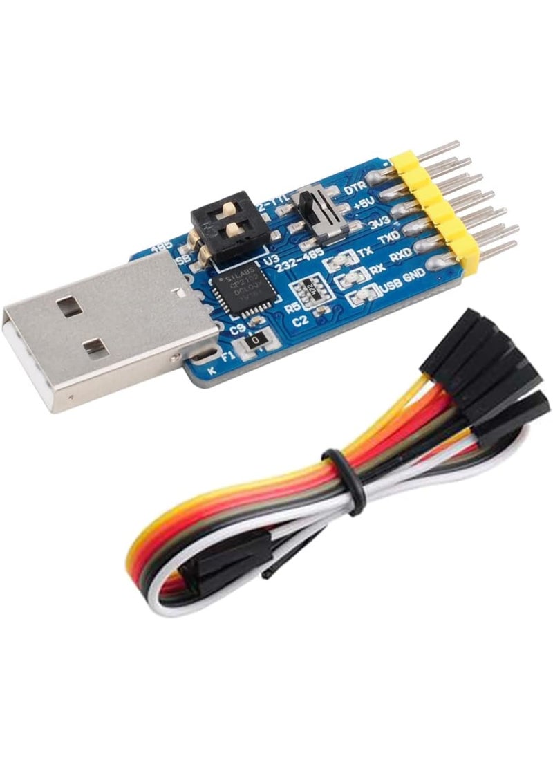 NEXTION NEXTION CP2102 6 in 1 USB to TTL Serial Adapter Module USB to TTL 485 232 TTL to 232 485 RS232 to 485  4P Dupont Cable Jumper Wire Female for N e x t i o n Display  - Image 1