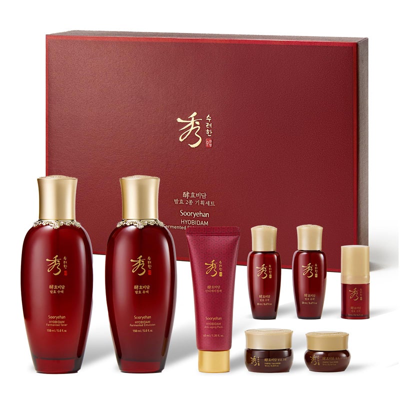 Sooryehan Ginseng Skincare gift Set - Hyobidam Korean Skin Care Set, Premium Gift Set for Intense Hydration, Firm Skin, Wild Ginseng, 13.53 fl oz - Image 1
