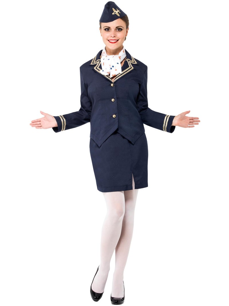 Smiffys Womens Airways Attendant Costume, Blue, M - US Size 10-12,43878M - Image 4