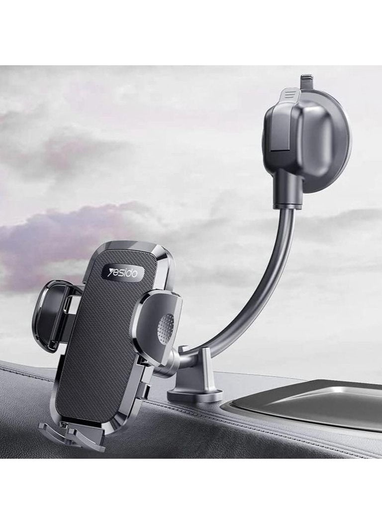 Yesido C140 Windshield Dashboard Flexible Adjustable Arm Gooseneck Car Suction Cup Mobile Phone Holder Stand Bracket. - Image 1