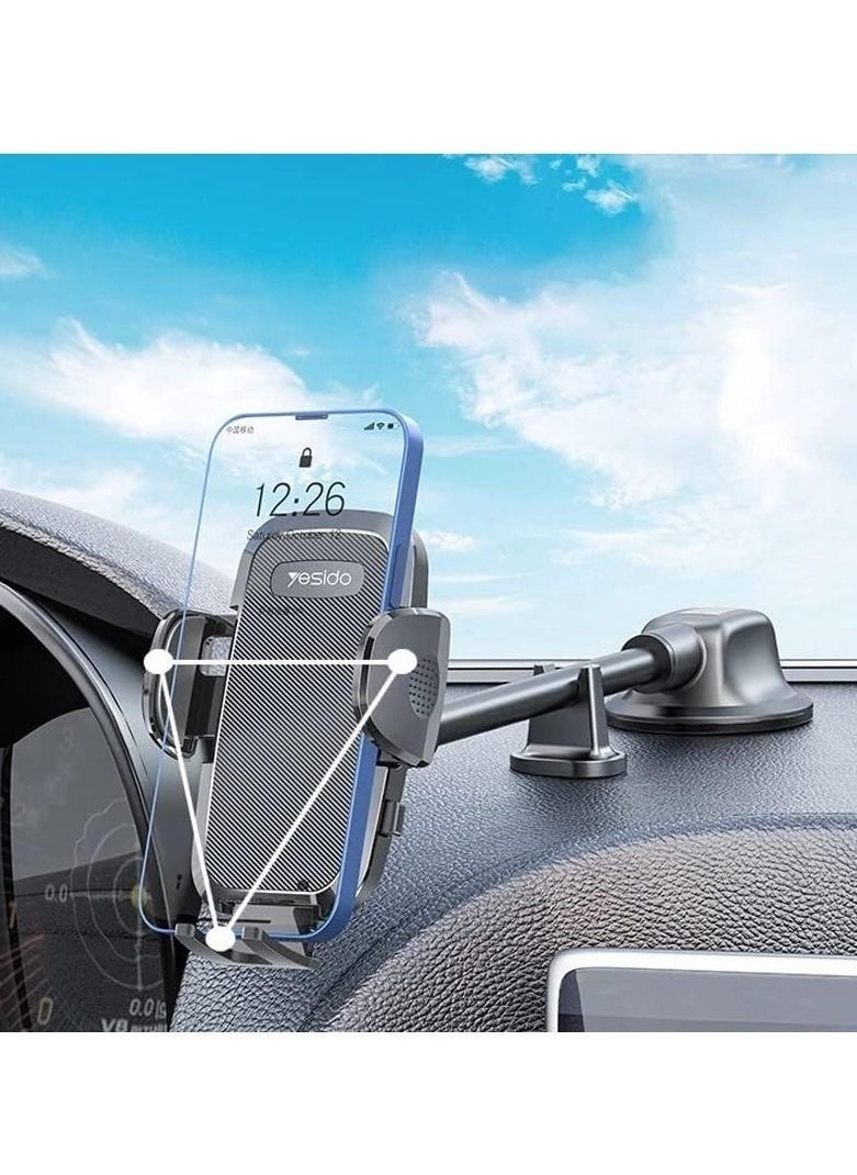 Yesido C140 Windshield Dashboard Flexible Adjustable Arm Gooseneck Car Suction Cup Mobile Phone Holder Stand Bracket. - Image 3