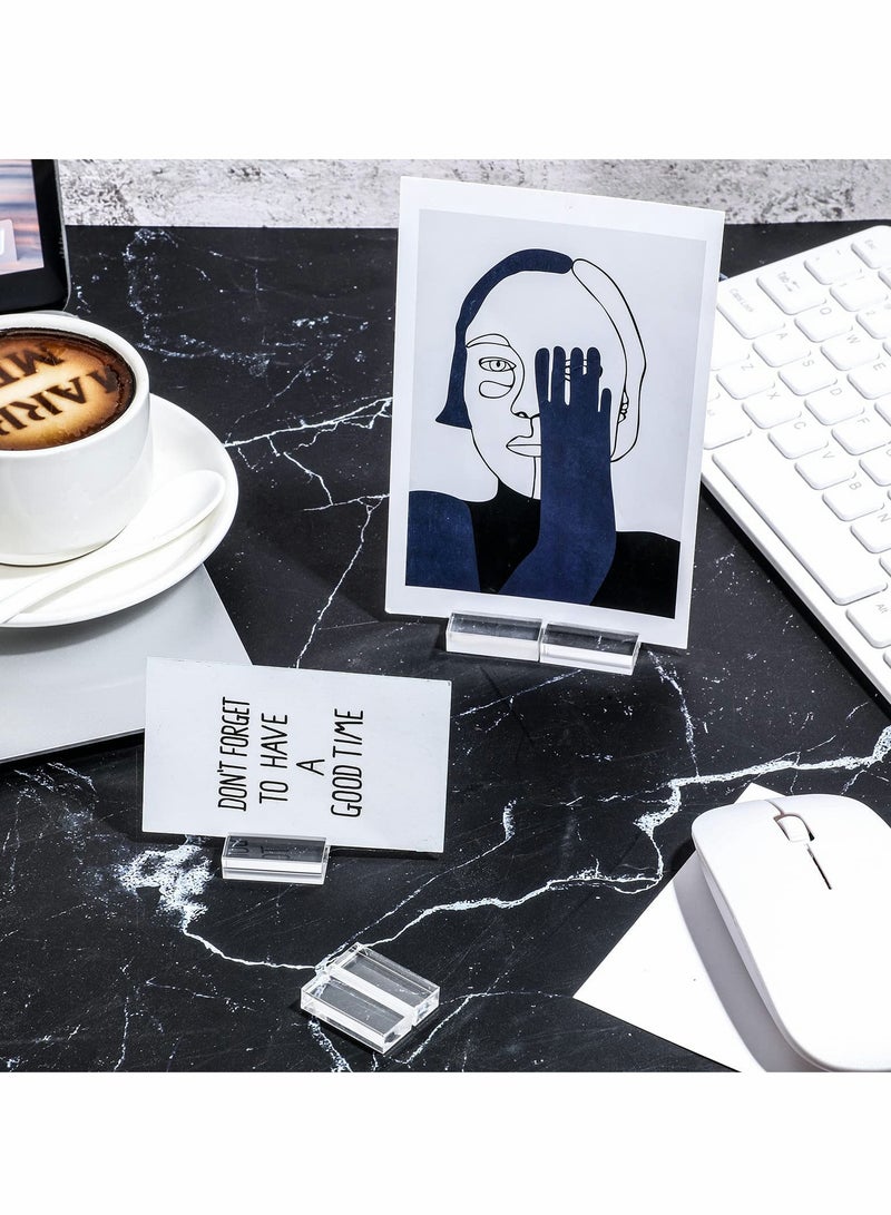 SOLARAE Acrylic Card Holder Stand for Desk, Clear Display Holder for 1.2 Inch Cards, Perfect for Dining Tables, Shops, Offices, Weddings, Photos, and Business Cards (Set of 12) - Image 4