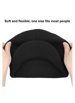 KASTWAVE Winter Hats for Men Women, Thick Warm Stylish Knit Beanie Hat, Soft Stretch Cute Womens Winter Hats with Visor Black  - Image 3