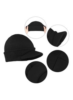 KASTWAVE Winter Hats for Men Women, Thick Warm Stylish Knit Beanie Hat, Soft Stretch Cute Womens Winter Hats with Visor Black  - Image 4