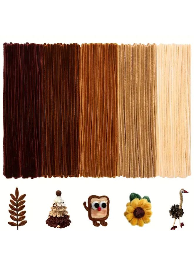 طقم الحرف اليدوية DIY بألوان الأرضية 650 سيقان الشينيل 150 أنف وعيون حيوانات ديكور منزلي مريح - Image 1